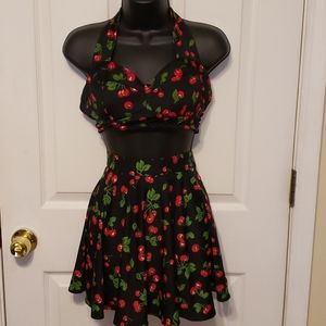 Pinup Couture cherry bathing suit set